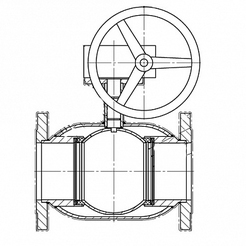 Кран шаровой BREEZE 11с338п фланец 250/250 (PN25) с ред.