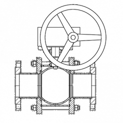 Кран шаровой BREEZE 11сЛатунь1п фланец 300/300 (PN16) с ред.